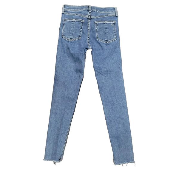 *SOLD**Rag & Bone Jeans 26 Womens Skinny Stretch Denim Med Blue Wash Raw - Picture 2 of 11